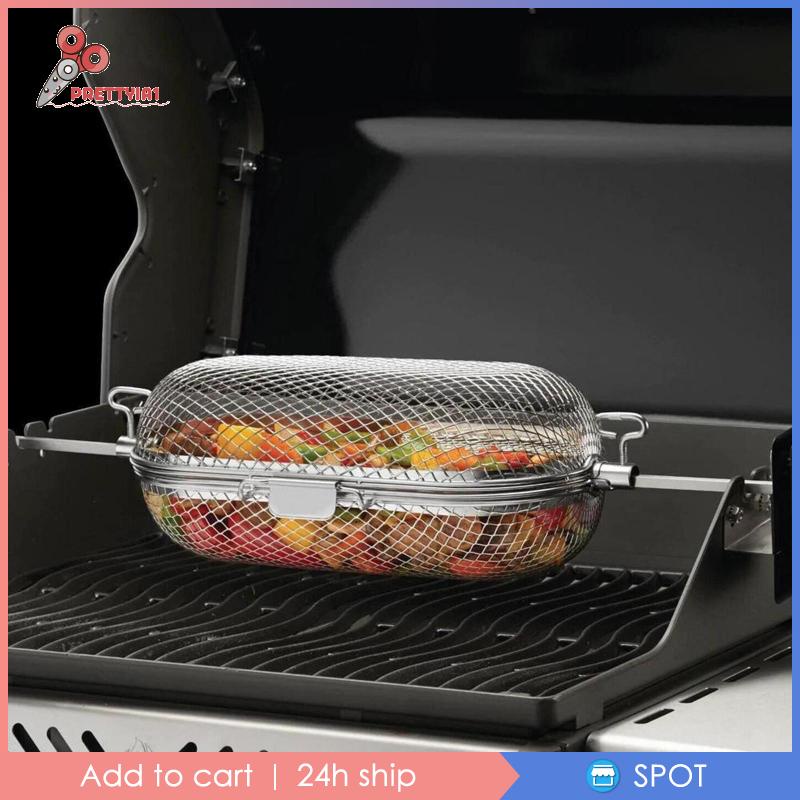 1 [Prettyia1] Giỏ Lưới Nướng BBQ Ngoài Trời