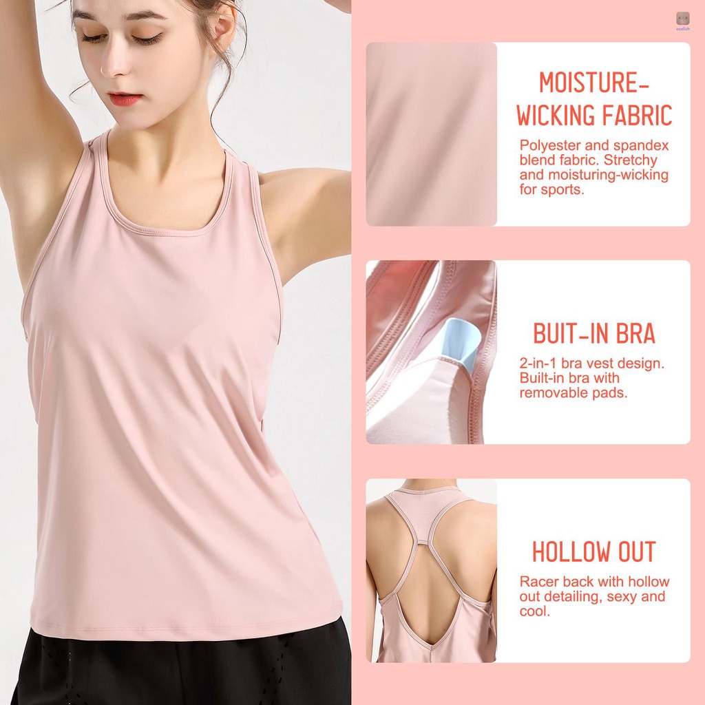 Áo Ngực Thể Thao 2 Trong 1 Có Đệm Mút Nâng Ngực Tháo Rời Được Dành Cho Nữ