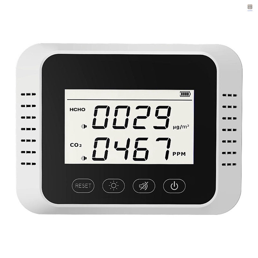 Máy Dò Chất Lượng Không Khí Gắn Tường X7 HCHO CO2 Với Chuông Báo Tiện Dụng Cho Gia Đình