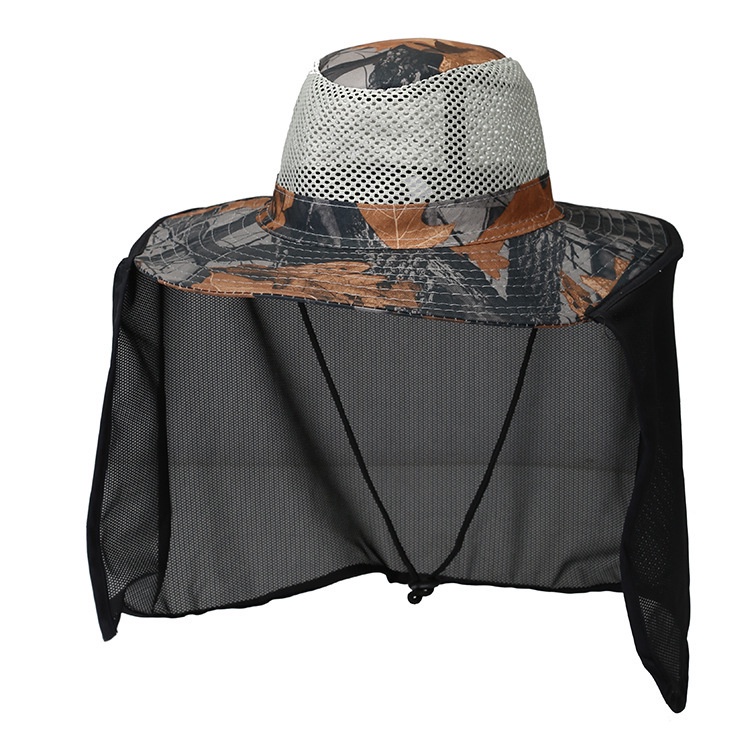 Mũ Che Nắng Nửa Đầu Phối Lưới Chống Muỗi Nhanh Khô Thoáng Khí Có Thể Gập Lại