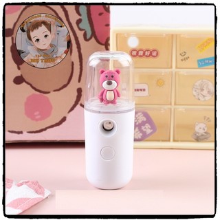 Máy phun sương, xịt khoáng nano, xông hơi cầm tay, tạo độ ẩm mặt mini dễ thương kèm charm thú D&H STORE PSUONG63