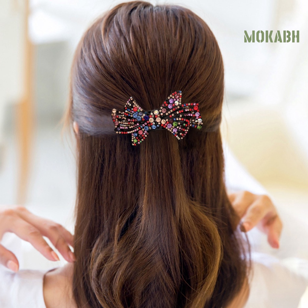 Kẹp Tóc Hình Nơ Đính Đá Lấp Lánh Thời Trang