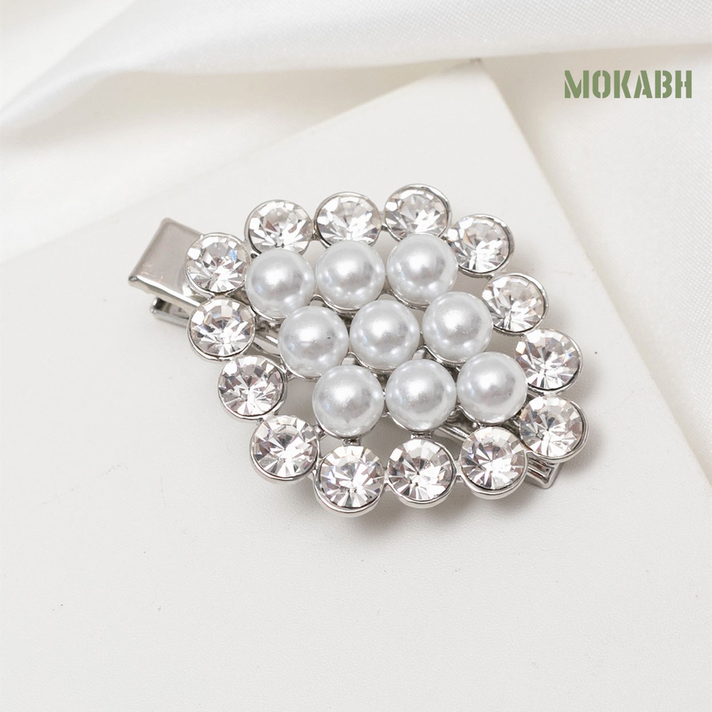 Kẹp Tóc Hình Thoi Đính Ngọc Trai Nhân Tạo Lấp Lánh Thời Trang Cho Nữ