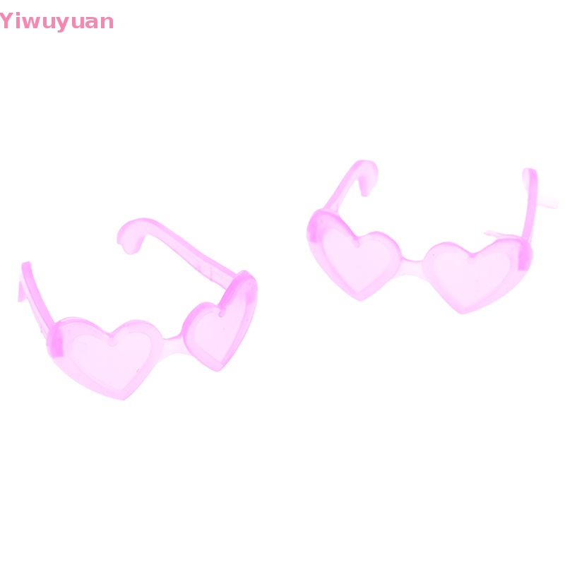 10 Mắt Kính Nhựa Trái Tim Mini Cho Búp Bê Tỉ Lệ 1 / 6 Mới