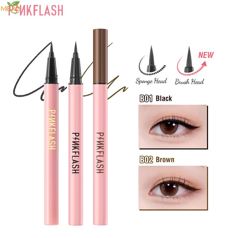 Pinkflash Ohmyline Lâu Dài Không Thấm Nước Bút Kẻ Mắt Màu Đen Đồng đều Sắc Tố Trang Điểm Bút Kẻ Mắt Dạng Lỏng Metro