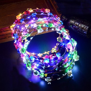 Vòng hoa đội đầu có đèn led phát sáng độc đáo