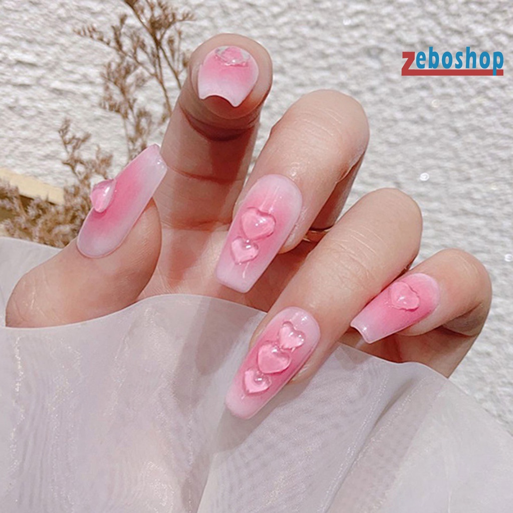 Set 100 Phụ Kiện Trang Trí Móng Tay Nghệ Thuật Hình Trái Tim 3D DIY