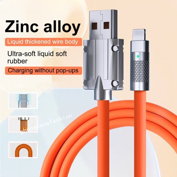 Dây Cáp Sạc Micro USB Loại C 120W 6A Bằng Silicon Cho vivo / Xiaomi / iphone