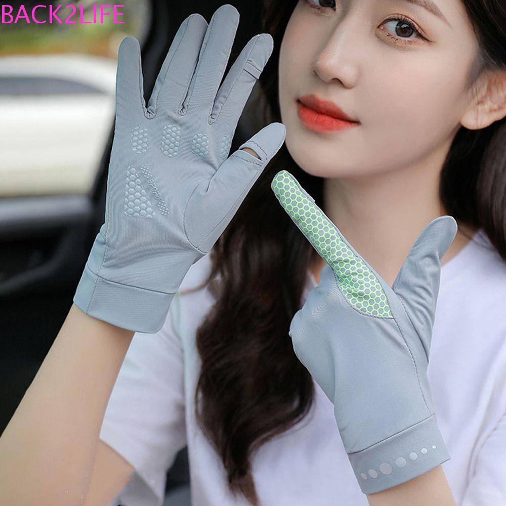 Găng Tay Lái Xe Hai Ngón Chống Nắng / Tia UV / Trượt Có Thể Chạm Màn Hình Cảm Ứng
