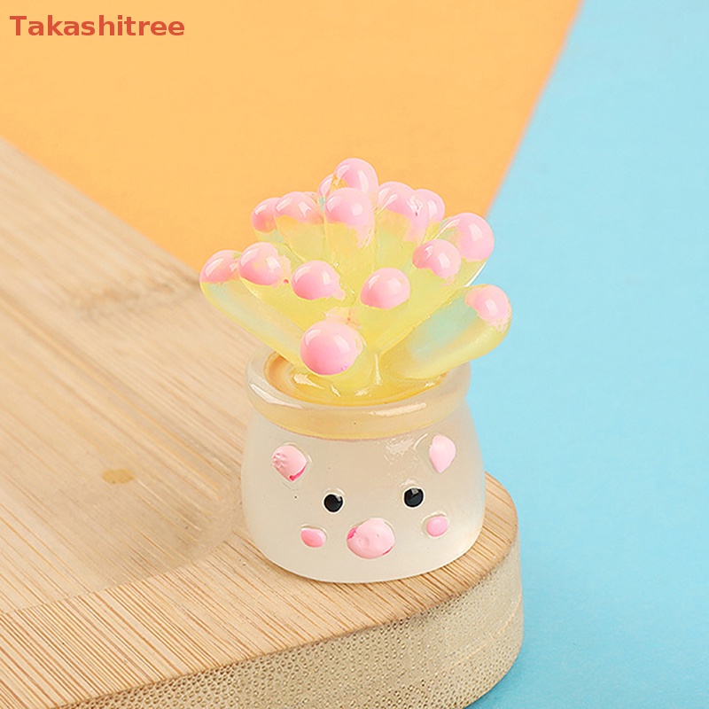 1 Chậu Cây Nhựa Phát Quang mini Để Bàn Trang Trí