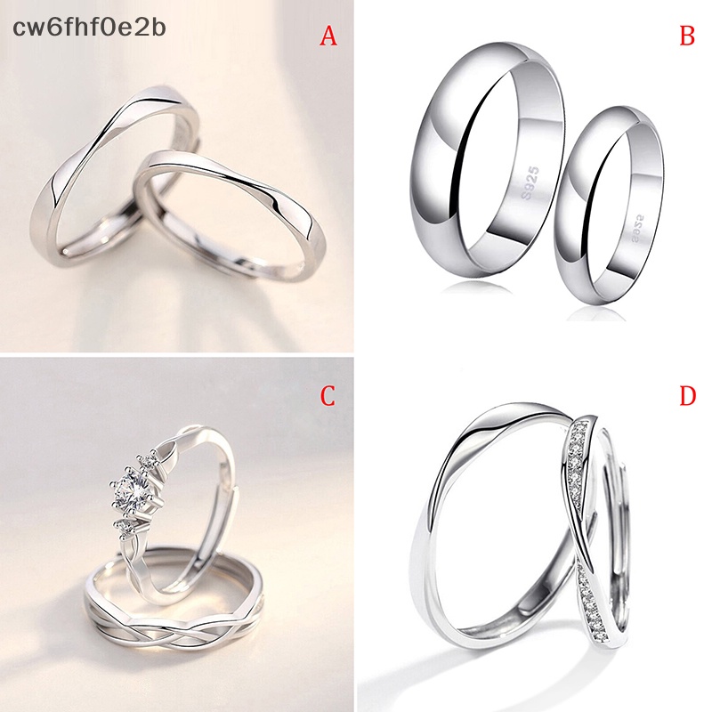 CW 1 cặp vài chiếc nhẫn Pha Lê Kim Cương cưới Đồ trang sức Đính Hôn Có thể điều chỉnh Nhẫn EB