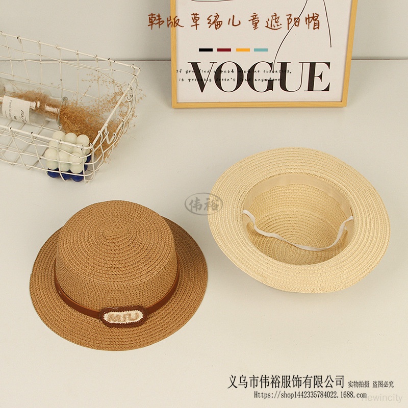 Mũ Cói Rộng Vành Chống Nắng Phong Cách Hàn Quốc Cho Bé Gái