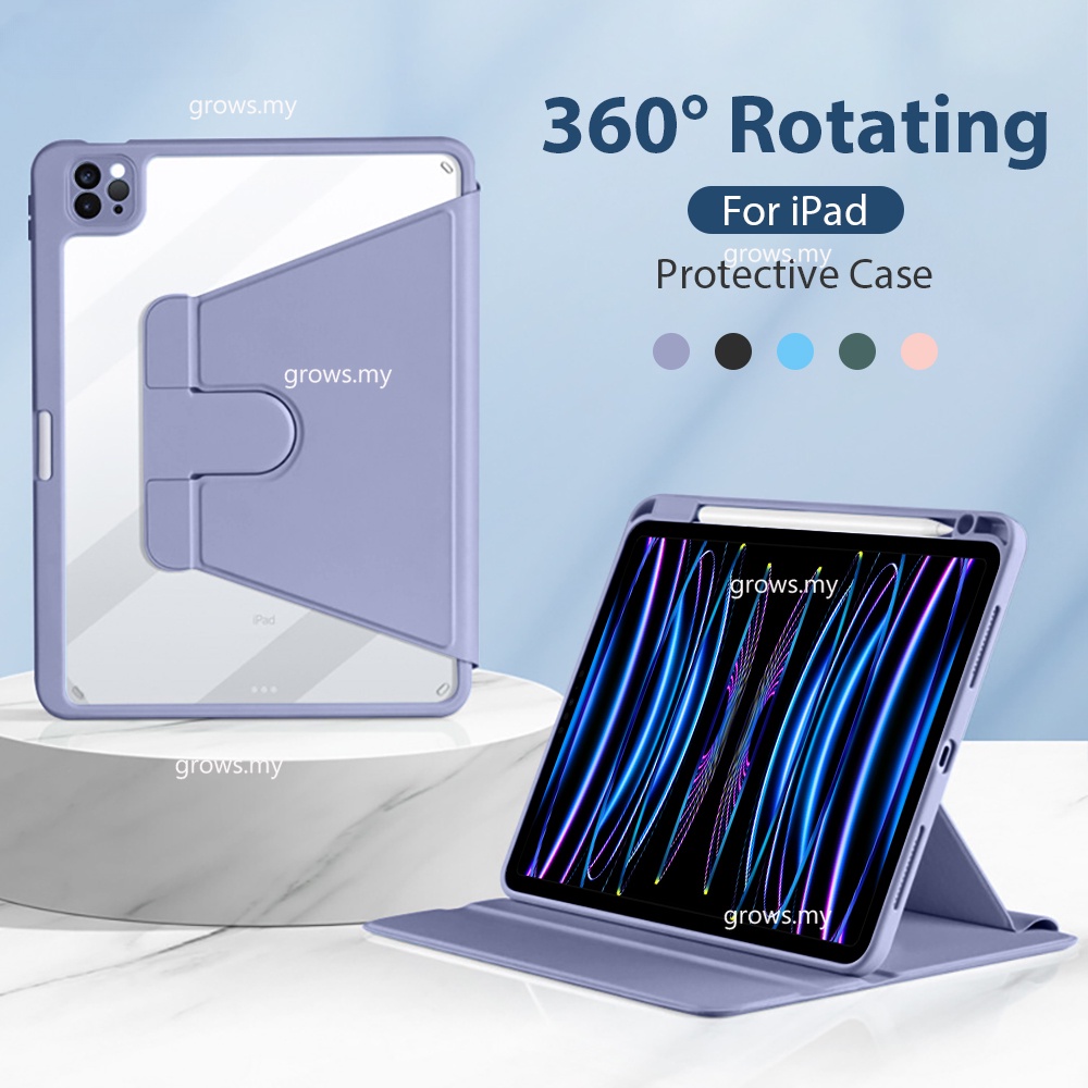 Bao Da Máy Tính Bảng Bảo Vệ 360 Độ Cho Ipad Air 5 4 2021 Ipad Pro 11 12.9 Mini 6 2020 10.2 8th 9 9th 10th Generation° Vỏ Bọc Xoay Làm Từ Vỏ Sò