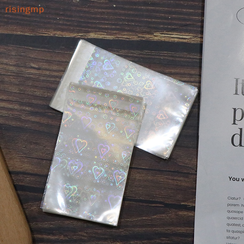 Set 10 / 50 Túi Đựng Bảo Vệ Thẻ Ngọc Trai Laser Họa Tiết Trái Tim