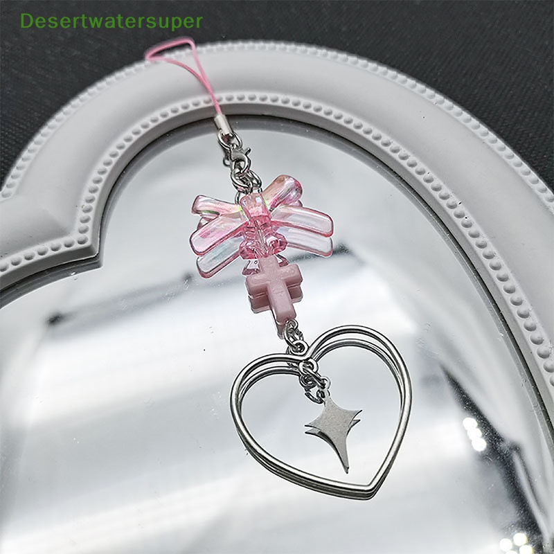Dsvn Dây Đeo Điện Thoại Di Động Mùa Hè Họa Tiết Trái Tim Nơ Nhỏ Trong Mờ Nhẹ Nhàng Đa Năng Cho Học Sinh