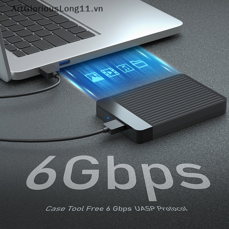 1 Hộp Đĩa Cứng ArtGloriousLong 2.5-inch USB3.0 type c Hỗ Trợ 6TB UASP 6Gbps.