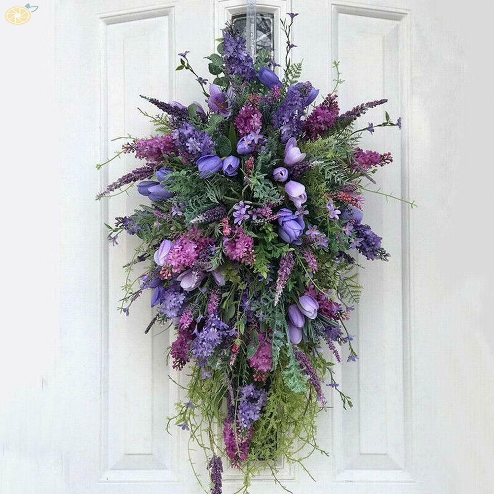 【VARSTR】New Arrival - High Quality Purple Tulip Wreath for Wall and Front Door Decor - Get Yours Today!