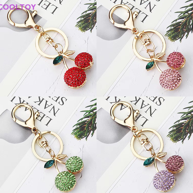 Móc Khóa Hình Quả Cherry Đính Đá Dễ Thương