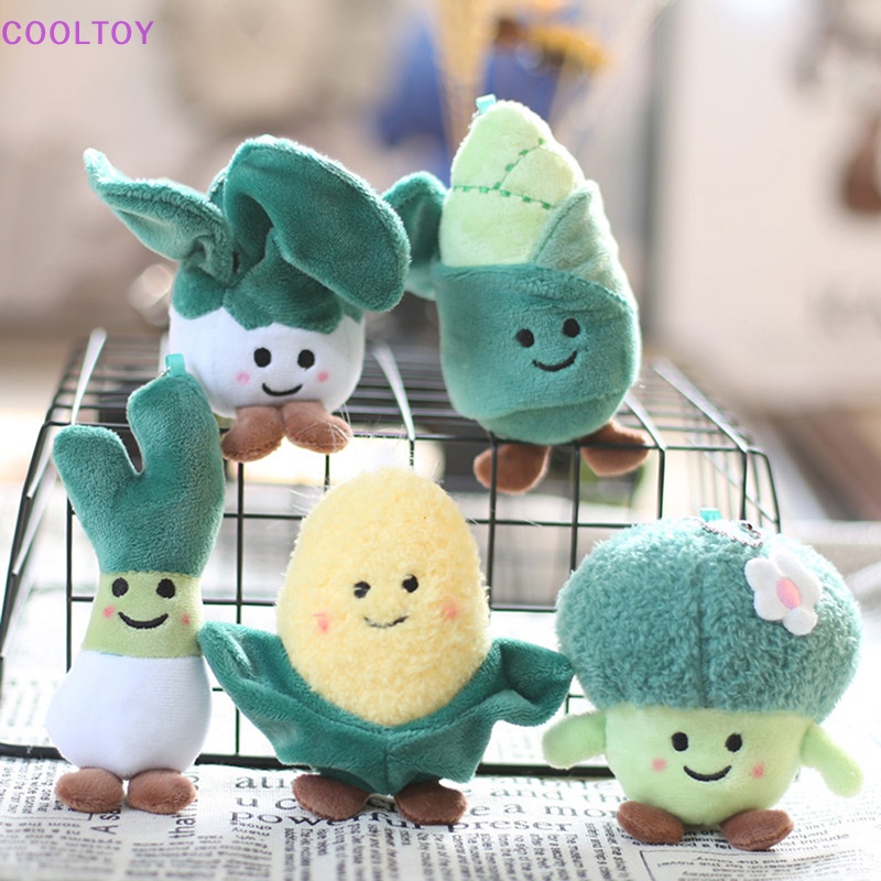 Đồ chơi nhồi bông Hình Bắp Broccoli Hoạt Hình Trang Trí Ba Lô / Móc Khóa Xe Hơi