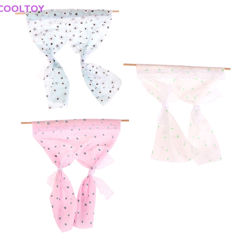 1 Mô Hình Rèm Cửa Ren Hoa Cúc Tỷ Lệ 1: 12 Dùng Trang Trí Nhà Búp Bê