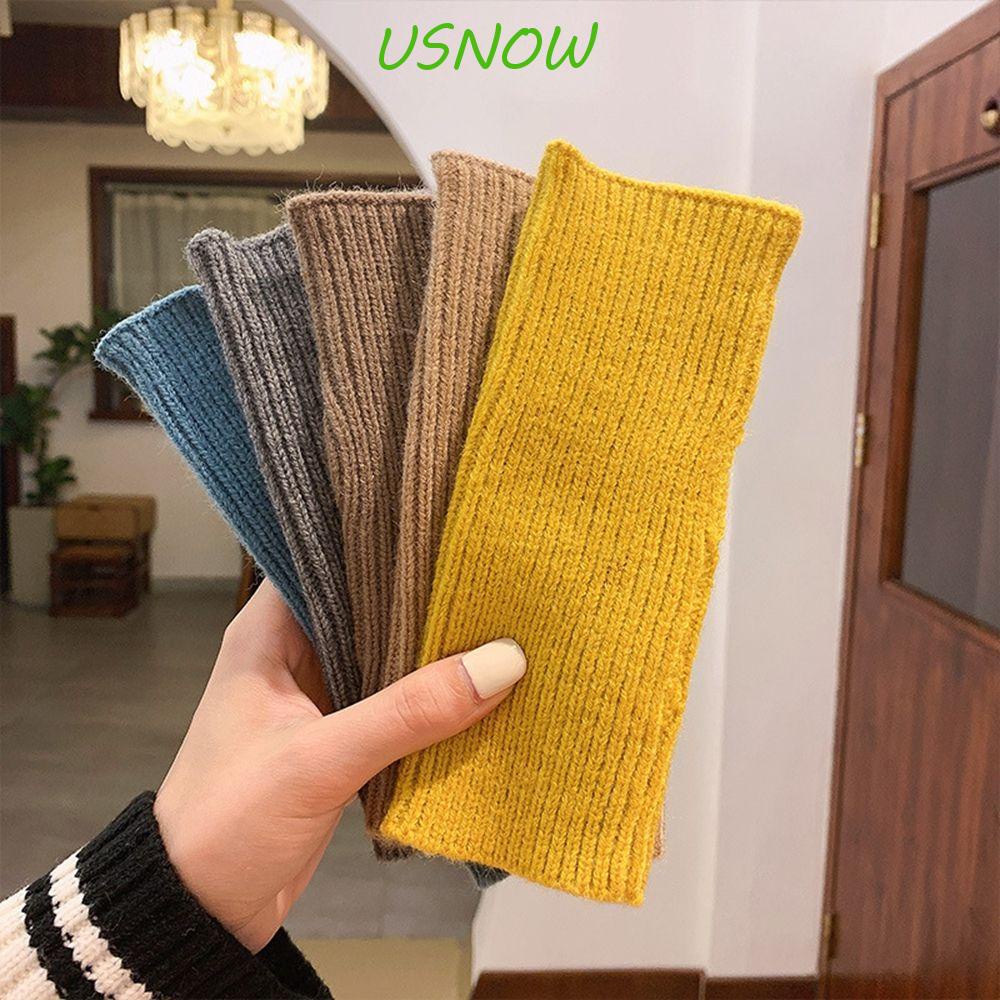 Găng Tay Len Hở Ngón Màu Sắc Đơn Giản Giữ Ấm Mùa Thu Đông