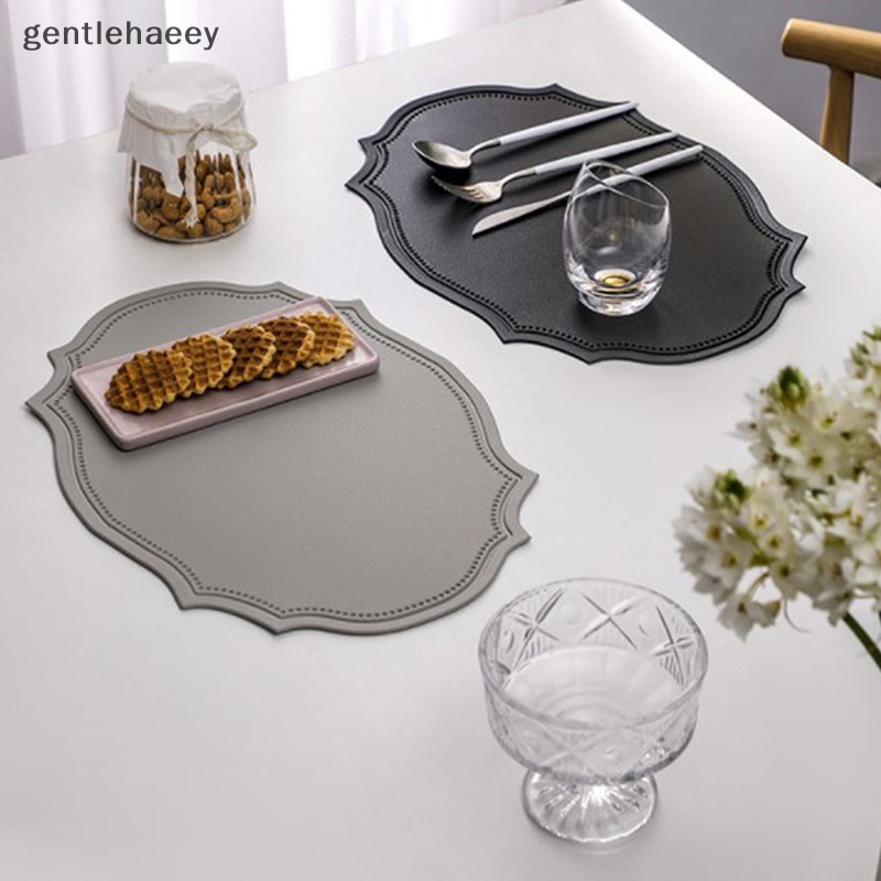 Gent Tấm Lót Cốc Cà Phê Bằng Da Chống Thấm Nước Hình Dạng Không Đều Cho Nhà Bếp EN