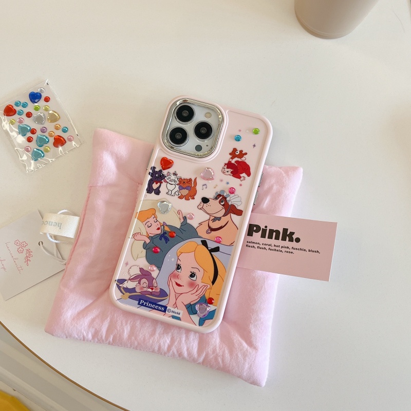 Ốp Điện Thoại Silicon Dẻo Mạ Điện Chống Sốc In Hình Công Chúa Hoạt Hình 3D Cho iPhone 14 13 12 11 Pro Max XS XR X