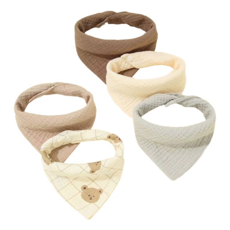 Yếm Ăn Cotton Hình Tam Giác Xinh Xắn Cho Bé Sơ Sinh