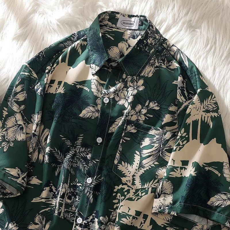Áo Sơ Mi Tay Ngắn Dáng Rộng Plus Size M-8XL Thời Trang Đi Biển Cao Cấp Cho Nam