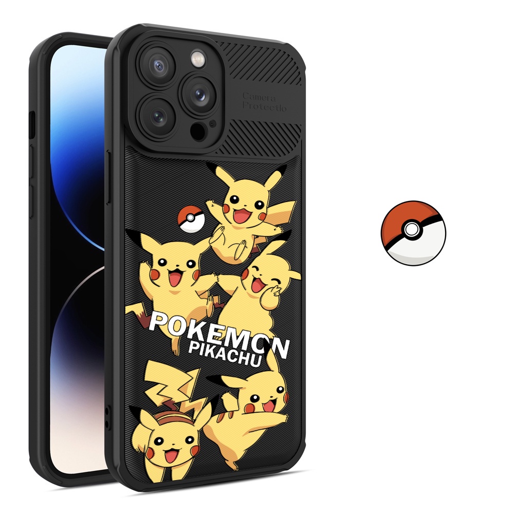 Ốp Điện Thoại Sợi Carbon Hình Pokemon Cho iphone 14 14 Pro MAX 14 MAX 13ProMax 12 12ProMax 11 11Pro 11ProMax X XS MAX XR