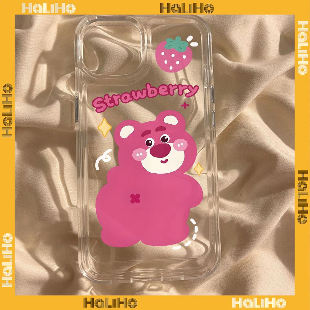 For iPhone 11 iPhone Case Clear Big Hole Space Case TPU Soft Case Shockproof Protection Camera Cute Pink Bear Compatible with iPhone 14 13 Pro max 12 Pro Max 11 xr xs max 7 8Plus