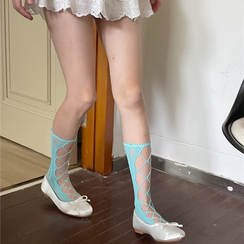 Quần Tất Lưới Co Giãn Màu Sắc Trơn Chống Chảy Xệ Thời Trang Mùa Hè Cho Nữ