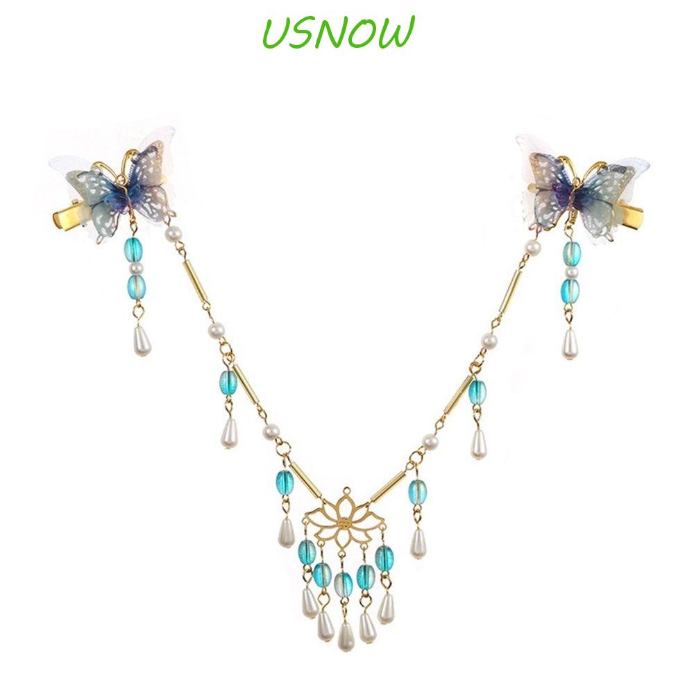 Trâm Cài Tóc Họa Tiết Hoa &amp; Bướm Phối Tua Rua Phong Cách Trung Hoa Cổ Điển Thời Trang