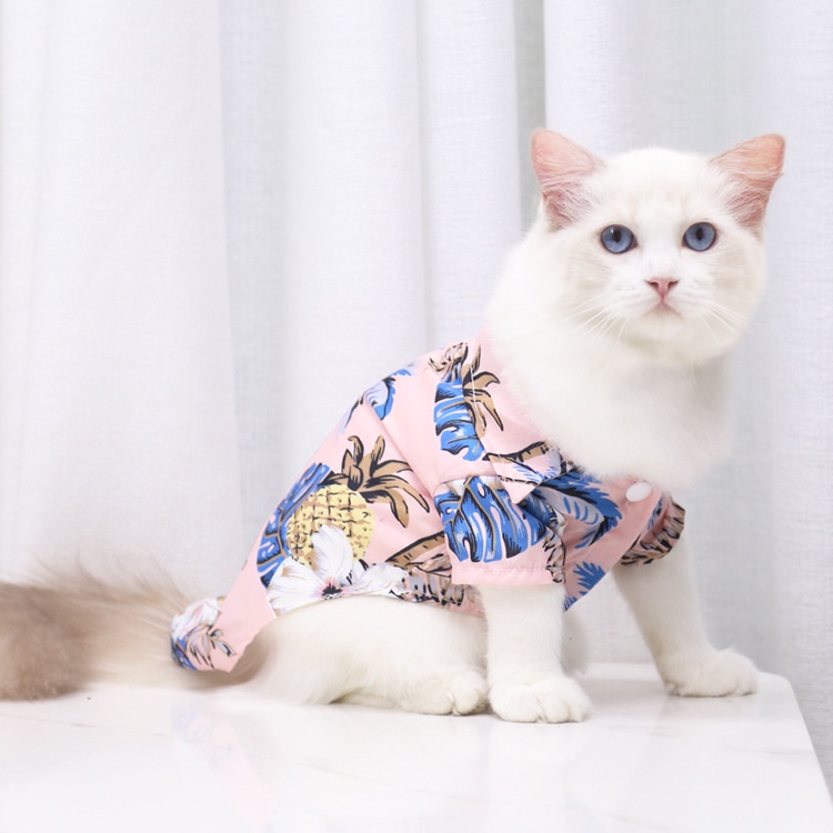 Ko Áo Đi Biển Cỡ Vừa Và Vừa Hình Quả Dứa Phong Cách Hawaiian Thời Trang Xuân Hè Cho Cún Cưng