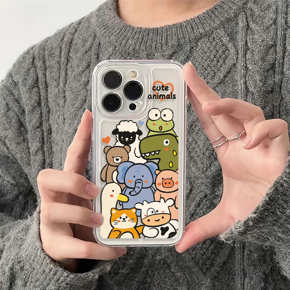 ✅Ốp Điện Thoại Mềm Chống Sốc In Hình Thú 6In Cho Apple Iphone 14 Pro 78 Max 13 12 11