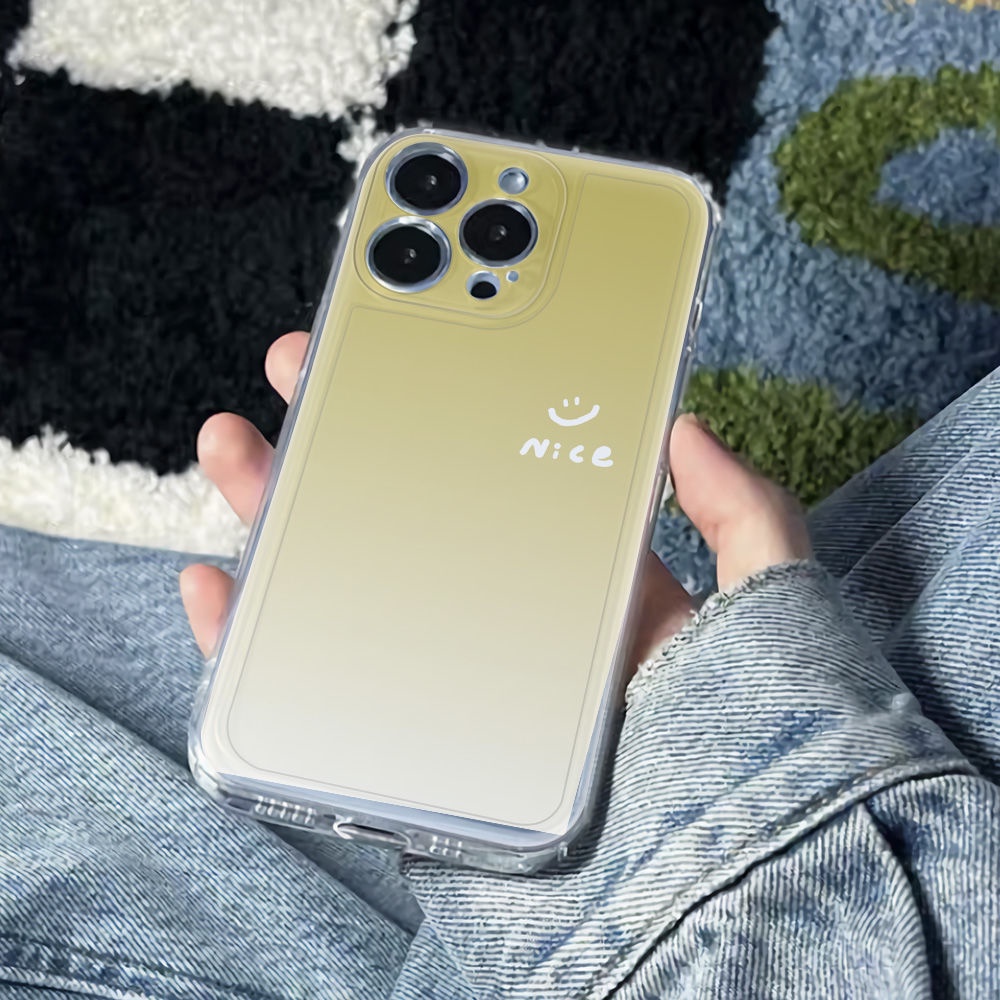 ✅Ốp Điện Thoại Mềm Chống Sốc Họa Tiết Mặt Cười Màu Gradient Cho Iphone 78Max 1211 13 6In14Pro plus