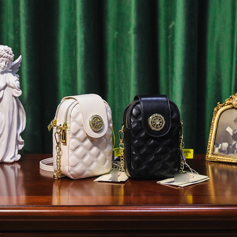 Túi Đeo Vai Màu Trơn Họa Tiết Hình Thoi Đơn Giản Thời Trang Cao Cấp Cho Nữ