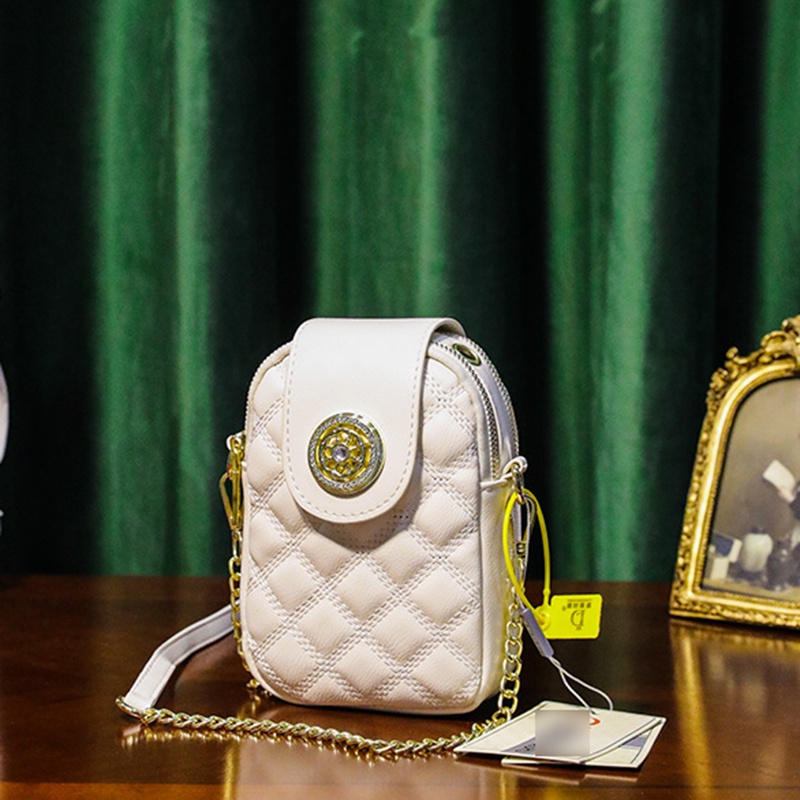 Túi Đeo Vai Màu Trơn Họa Tiết Hình Thoi Đơn Giản Thời Trang Cao Cấp Cho Nữ