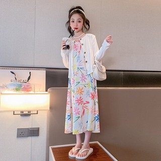 Đầm hoa phong cách phương tây thời trang mùa hè mới cho bé gái
