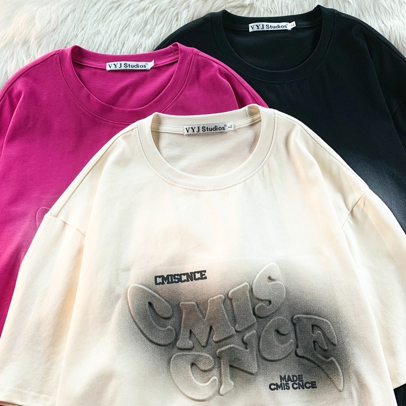 Áo Thun Tay Ngắn Chất Liệu 100% Cotton Cao Cấp Thời Trang Theo Phong Cách Hàn Quốc Cho Nữ