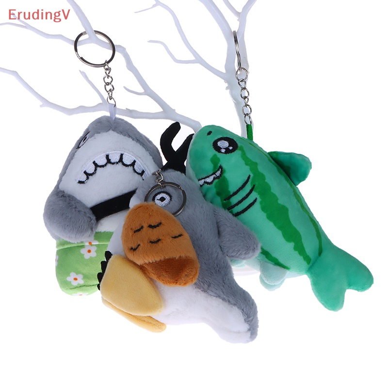 [ErudingV] Móc Khóa / Ba Lô / Túi Xách Hình Cá Mập Nhồi Bông Mềm Mại Trang Trí Xe Hơi / Quà Tặng Trẻ Em