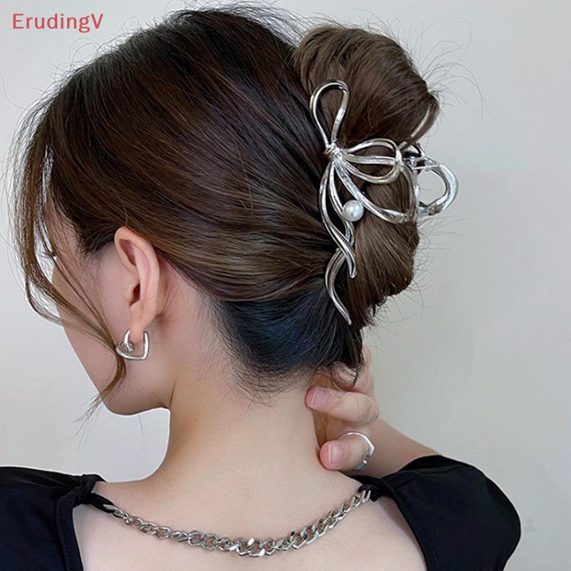 Kẹp Tóc Càng Cua Màu Vàng / Bạc Phối Dây Ruy Băng Thời Trang Cho Nữ