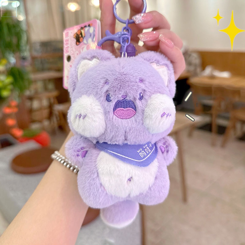 Móc Khóa Hình Mèo Nhồi Bông Dễ Thương