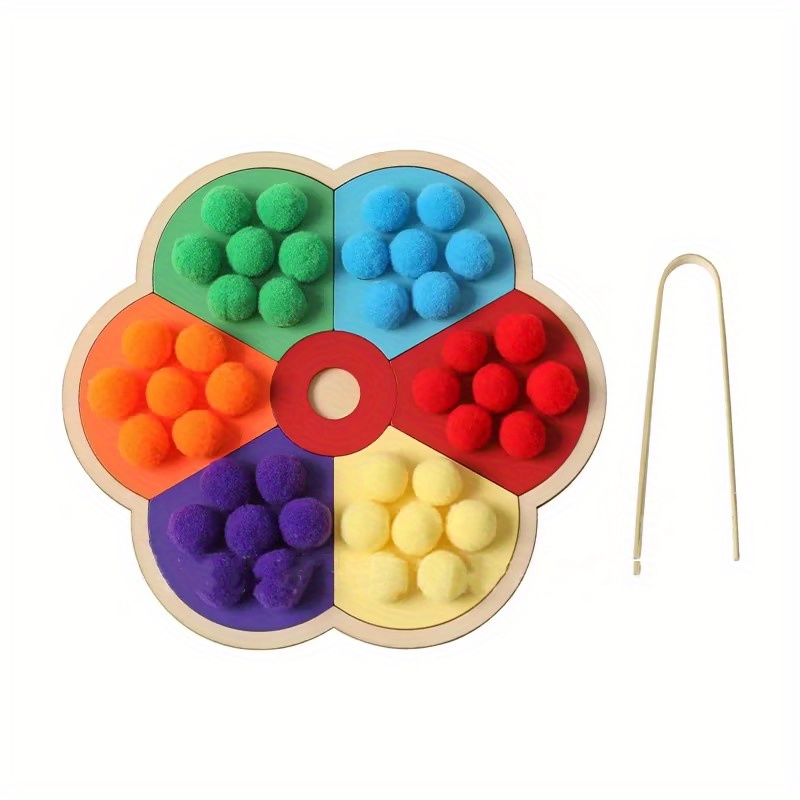 Đồ Chơi Bóng Kẹp Hình Bông Hoa Màu Sắc Cầu Vồng Giáo Dục Sớm Cho Bé