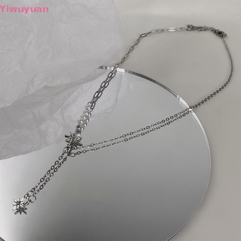 < Yiwuyuan > Vòng cổ Mặt Hình Ngôi Sao Đính Đá Zircon Ngọc Trai Thời Trang Mùa Hè Kiểu Dáng Mới Dành Cho Nữ