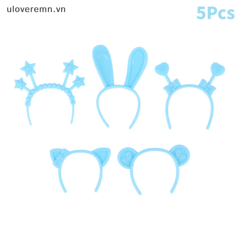 Set 5 Băng Đô Tai Thỏ / Mèo / Gấu 30cm Dễ Thương Dành Cho Búp Bê