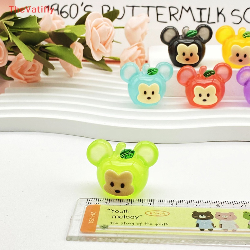 [Thevalifly] Set 2 Mặt Dây Chuyền Nhỏ Bằng Resin Phát Quang Hình Động Vật Hoạt Hình Dễ Thương Ch