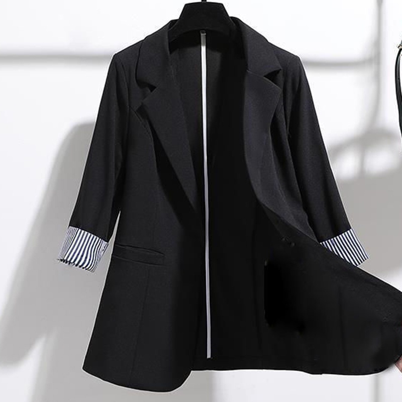 IELGY  Áo Khoác blazer Mỏng Kẻ Sọc Dáng Ôm Thời Trang Hàn Quốc Cho Nữ