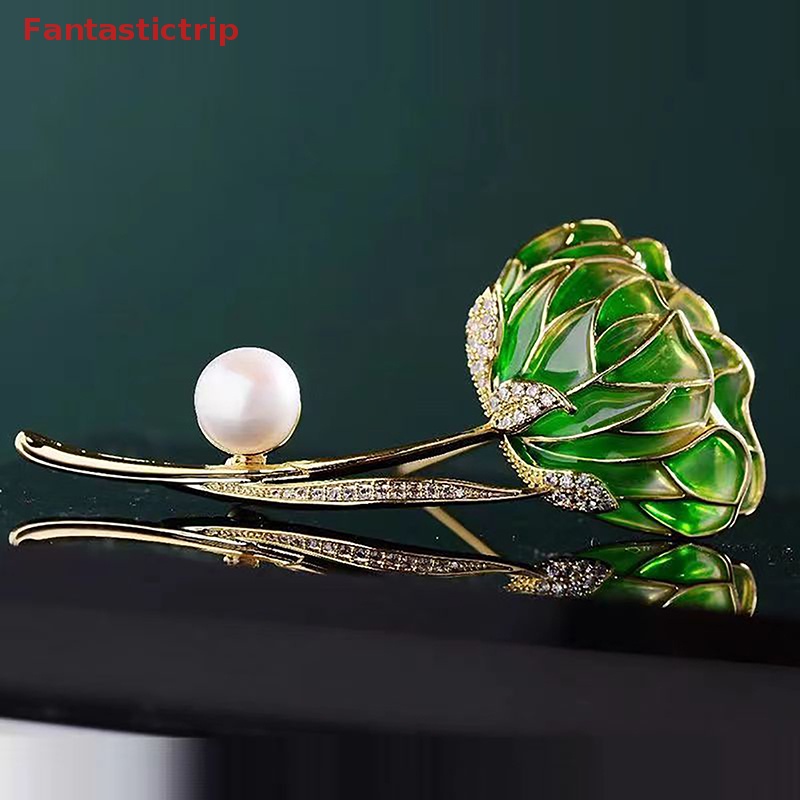 [Fantastictrip] Ghim Cài Áo Hình Hoa Đính Ngọc Trai Cao Cấp Thời Trang Trang Trí Khăn Choàng Cổ