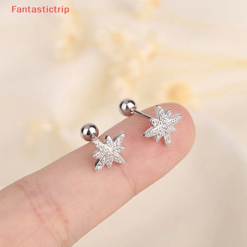 1 Đôi Bông Tai Đính Đá Zircon Hình Ngôi Sao Thời Trang Dành Cho Nữ
